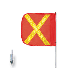 Load image into Gallery viewer, General-Purpose 5' Non-Lighted Warning Whip w/ Threaded Hex Base 12" Orange Flag Yellow X