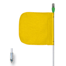 Load image into Gallery viewer, General-Purpose 6' Lighted Warning Whip w/ Threaded Hex Base 12" Yellow Plain Flag