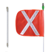 Load image into Gallery viewer, 8' Lighted General-Purpose Split Pole Warning Whip with Quick Disconnect Base and 12" Orange Flag with Whit... — image 2 of 2