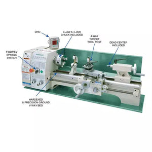 Grizzly G0602Z - 10" x 22" Benchtop Metal Lathe with DRO