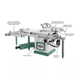 Grizzly G0623X3 - 10" 7-1/2 HP 3-Phase Extreme-Series Sliding Table Saw