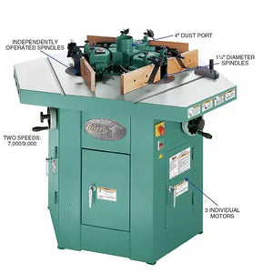 Grizzly G9933 - 3 HP Three-Spindle Shaper