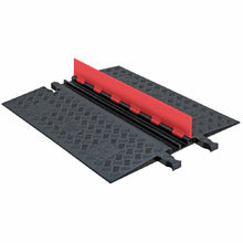 Load image into Gallery viewer, 2-Channel Low-Profile Guard Dog® ADA Cable Protector for .75" Lines, Orange Lid/Black Base - GD2X75-O/B
