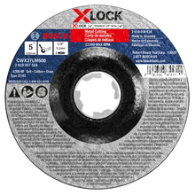 Load image into Gallery viewer, Bosch 5 In. x 1/8 In. X-LOCK Arbor Type 27A (ISO 42) 30 Grit Metal Cutting and Grinding Abrasive Wheel