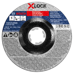 Bosch 5 In. x 1/8 In. X-LOCK Arbor Type 27A (ISO 42) 30 Grit Metal Cutting and Grinding Abrasive Wheel