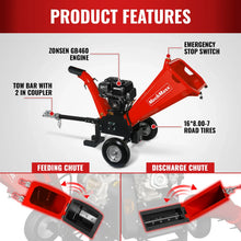 Load image into Gallery viewer, MechMaxx 5 inch E-start ZONSEN 459cc Gasoline Engine Powered Wood Chipper, GS1500