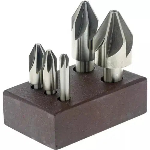 Grizzly H2994 - 5 Pc. 6 Flute Countersink Set - 60 Degrees