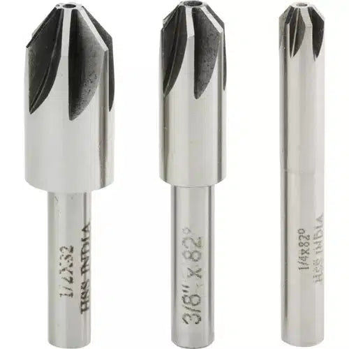 Grizzly H3024 - 3 Pc. 6 Flute Countersink Set - 82