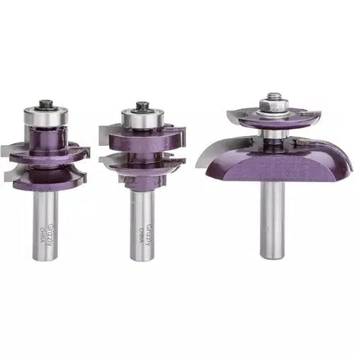 Grizzly H5564 - Quarter Bead Panel Bit 3 Pc. Set w/ Undercutter, 1/2