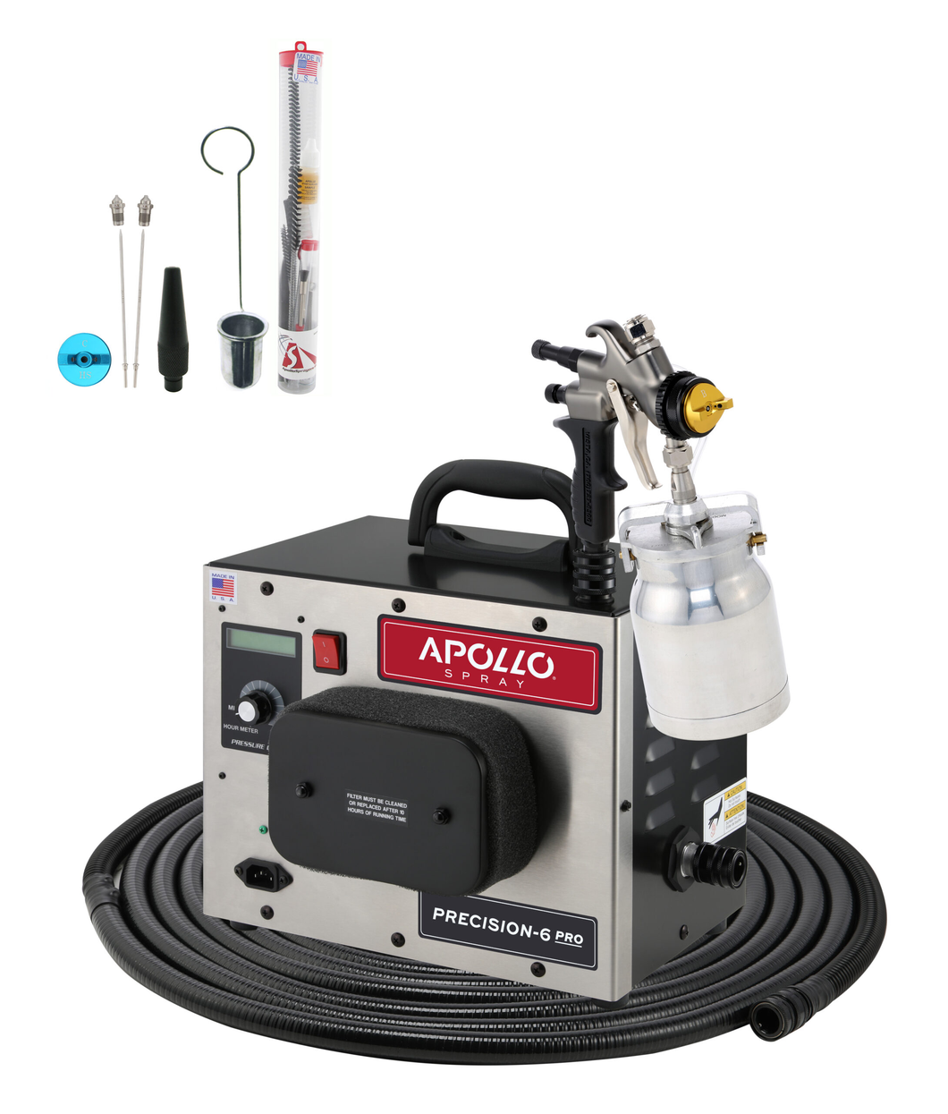 Apollo P6PRO+110-7700QT-13-BHS PRECISION-6 PRO Turbo Paint Spray System – PLUS Package