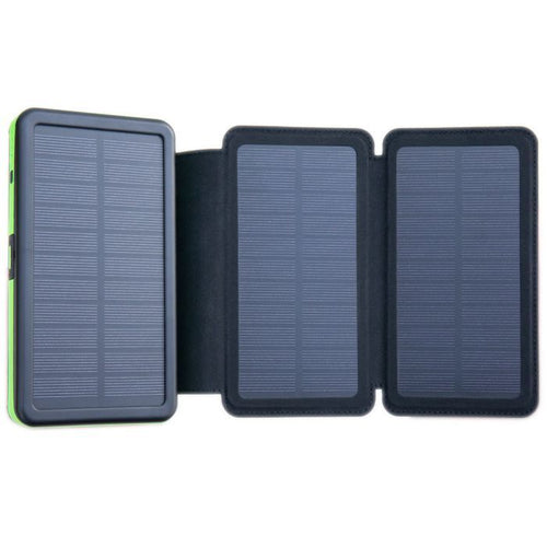 PB20KS Impact-Resistant Solar Panels, Water-Resistant, 2 USB Ports, Built-in Flashlight, Corded or Solar-Power Charging