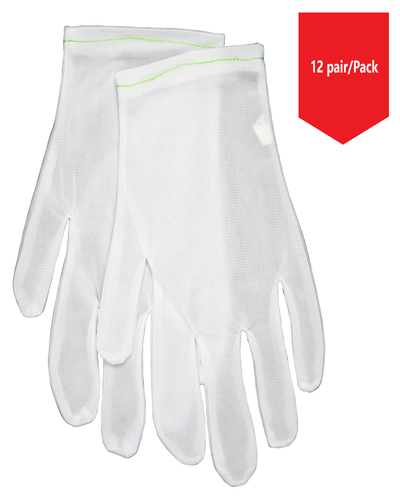 MCR Safety 8700 - Reversible/Hemmed Nylon Inspectors Gloves - 12Pr/Pk