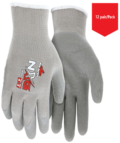 MCR Safety 9688 NXG 10 Gauge Cotton / Polyester Shell Latex Palm and Fingertips - 12Pr/Pk