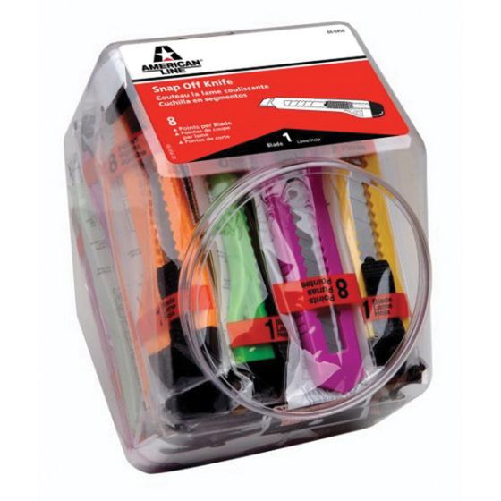 American Safety Razor 66-0456 Replaceable Blade Snap off Knife, 2 in L, Rugged Plastic, Neon