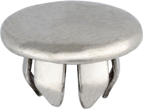 METAL PLUG BUTTON 1-1/4 HOLE NICKEL PLTD