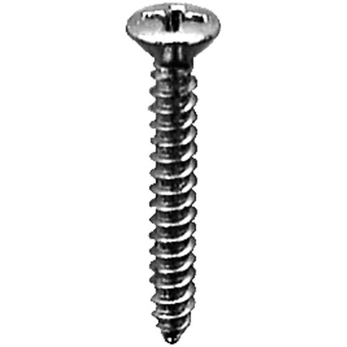 PHILLIPS OVAL HEAD TAP SCREW #6 X 1 CHROME