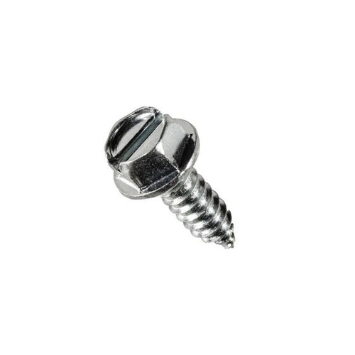 Auveco® 11369 Slotted Hex Washer Head A/AB Point License Plate Screw, #14 Screw x 3/4 in L, Zinc