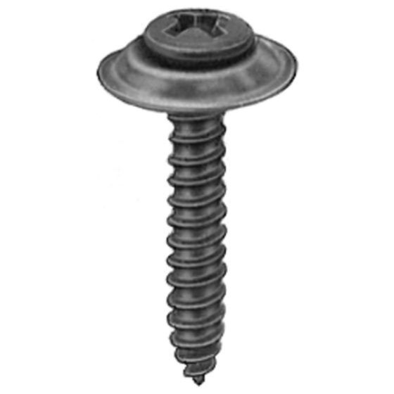 Auveco® 11789 Phillips Oval Sems Head A/AB Point Countersunk Washer Tapping Screw, #8 x 1 in L, Black Phosphate