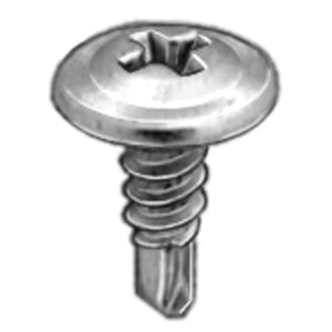 Auveco® 12095 Phillips Washer Head Teks Point Tapping Screw, #8 Screw x 1/2 in L x #2 Drill Point, Zinc