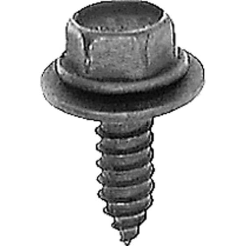 Auveco® 12351 Hex Washer Head Sems AB Point Tapping Screw, M6.3 x 1.81 mm x 20 mm L, Black Phosphate/Polyseal