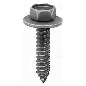 Auveco® 12354 Hex Head Sems A/AB Point Tapping Screw, M6.3 x 1.81 mm Screw x 30 mm L x 10 mm Across Flats, Steel