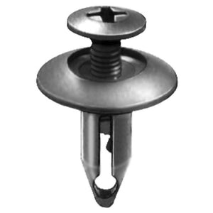 Auveco® 14991 Push/Screw-Type with Closed End Retainer, 11/16 in Dia Head x 11/16 in L Stem, Nylon, Black