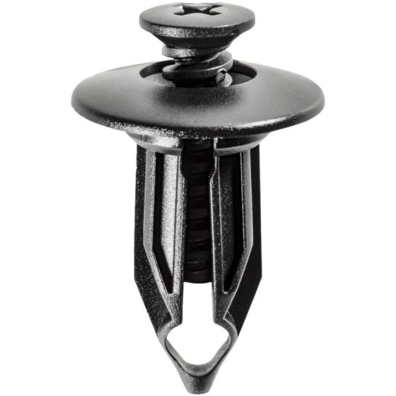 Auveco® 16835 Push-Type Screw-Type with Closed End Rear Bumper Fascia Retainer, 27/32 in Dia Head, Nylon, Black