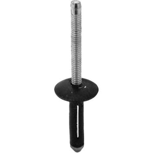 Auveco® 19263 Split-Type Rivet, 1/4 in Dia x 3/16 to 3/8 in Grip Range, Aluminum Rivet/Mandrel, Black