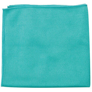 BUFF and SHINE MF2G Glass Cleaning Towel, 16 in L x 16 in W, Microfiber, Dark Green