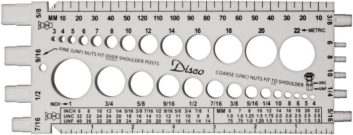 WHITE PLASTIC NUT & BOLT GAUGE