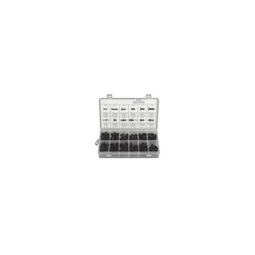Disco Automotive Hardware 8119 Shield and Push-Type Retainer Assortment, 6.3 to 10 mm Hole, Nylon Retainer, Black