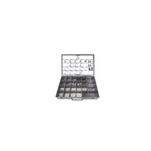 Disco Automotive Hardware 8511 24 Hole Tray Universal Nut and Shim Assortment, Metal Tray, Gray Lid/Tray