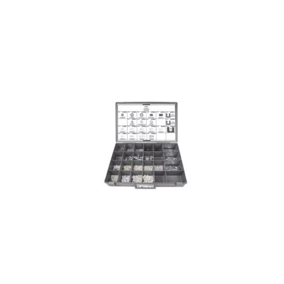 Disco Automotive Hardware 8511 24 Hole Tray Universal Nut and Shim Assortment, Metal Tray, Gray Lid/Tray