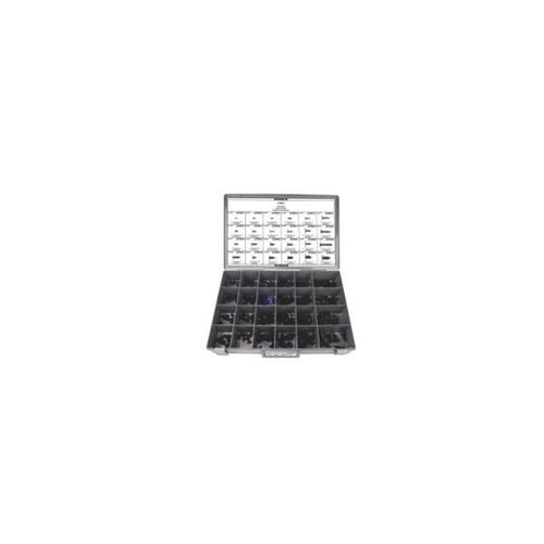 Disco Automotive Hardware 8601 24 Hole Tray Universal Shield Retainer Assortment, 2.5 to 10 mm Hole, Plastic Tray, Gray