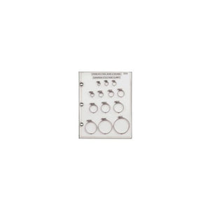 Disco Automotive Hardware SB0804 European Style Hose Clamp Sample Board, 6 mm Screw x 8 to 90 mm Clamp, Stainless Steel