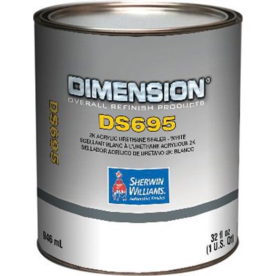 Sherwin-Williams® Dimension® DS695-4 National Rule 2K Acrylic Urethane Sealer, 1 qt Can, White, 4:1 Mixing