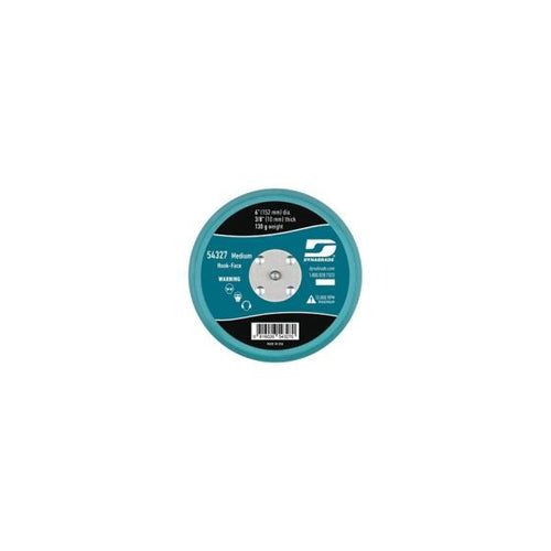 DYNABRADE® 54327 Non-Vacuum Short Nap Disc Backing Pad, 6 in Dia, 5/16-24 Arbor/Shank, Urethane, Hook Attachment