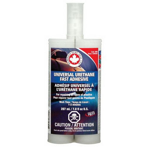 DOMINION SURE SEAL 6002 2-Component Urethane Fast Adhesive, 207 mL Cartridge, Liquid, Black, 1 hr Curing