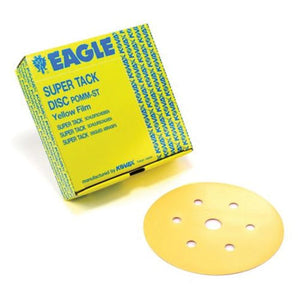 KOVAX® Yellow-Film 779-1000 High Performance Abrasive Disc, 6 in, 7 Holes, 1000 Grit, Super-Tack Attachment, Yellow
