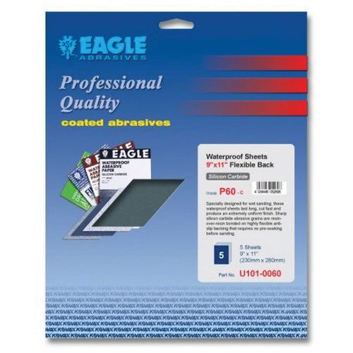 KOVAX® U102-1500 Sanding Sheet, 9 in W x 11 in L, 1500 Grit, P1500-A Grade, Silicon Carbide