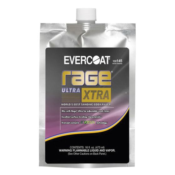 EVERCOAT® Rage® Ultra XTRA™ 100145 Premium Body Filler, 16 oz Pouch, Yellow, Liquid