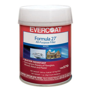 EVERCOAT® Formula 27™ 100570 All-Purpose Filler, 1 qt Can, White, Heavy Paste