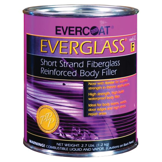 EVERCOAT® EVERGLASS® 100632 Short Strand Fiberglass Reinforced Body Filler, 1 qt Can, Blue/Green, Paste