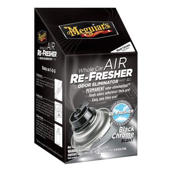 Meguiar's® G181302 Whole Car Air Re-Fresher, 2 oz Aerosol Can, Clear, Liquid, Black Chrome