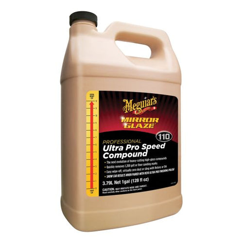 Meguiar's® Mirror Glaze® M11001 Heavy-Cut Ultra Pro Speed Compound, 1 gal Can, High Gloss White, Liquid