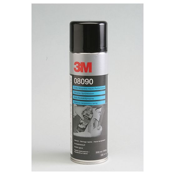 3M™ 08090 Spray Trim Adhesive, 24 fl-oz Aerosol Can, Liquid, Pale Yellow, 10 to 15 min Application, 5 min Curing