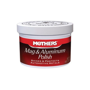 Mothers® 05101 Mag and Aluminum Polish, 10 oz Jar, Shine, White, Solid