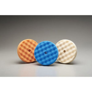 Norton® LIQUID ice® 06379 Buffing/Polishing Waffle Pad, 8 in Dia, Hook and Loop Attachment, Foam Pad, Orange