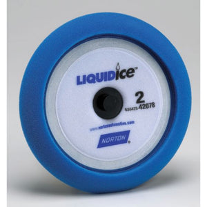 Norton® LIQUID ice® 42078 Cutting Pad, 8 in Dia, Hook and Loop Attachment, Foam Pad, Blue
