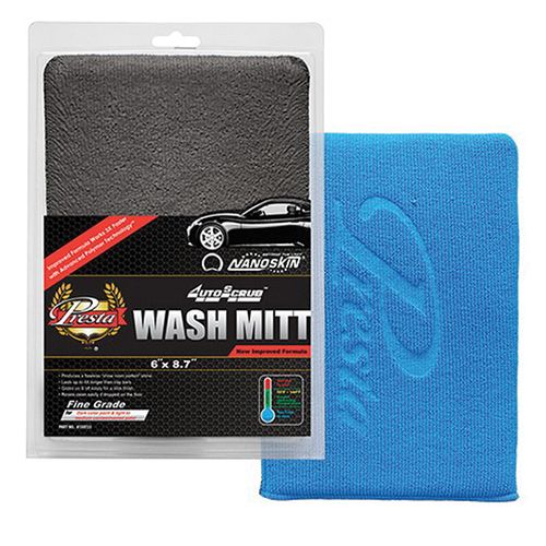 Presta NANOSKIN® AutoScrub™ 8130723 Fine Grade Wash Mitt, 8.7 in L x 6 in W, Polymer Clay, Blue